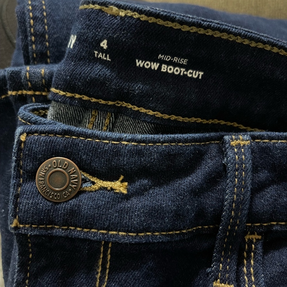 Old Navy Dark Blue High-Rise Wow Straight Jeans
